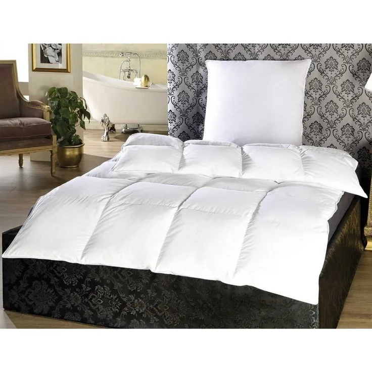 Daunendecke ( 10% Daunen / 90% Federn ) 135x200cm, inkl. Federkissen 80x80cm ( 100% Federn ), Made in Germany