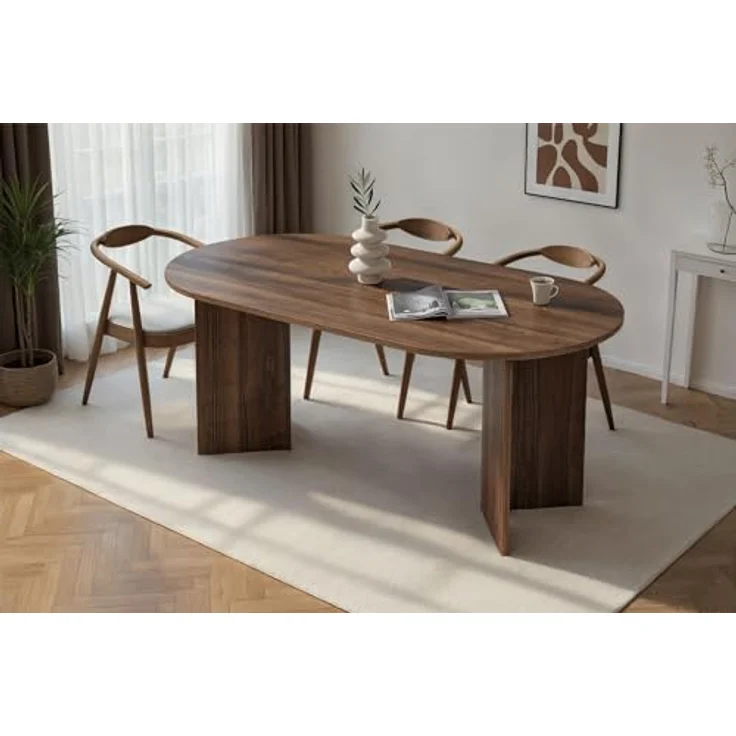 Skye Decor Esstisch Sablin (1-St, 1 Tisch), modernes Design, stabile 180 x 90, Oval Tischplatte – Bild 3