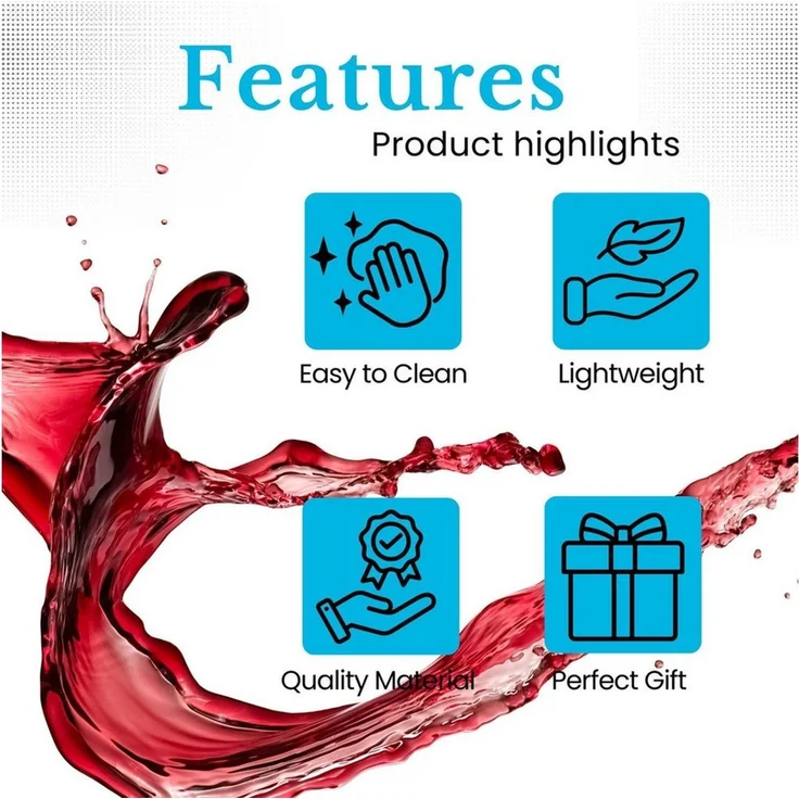 Intirilife Weinglas Weingläser Rotwein Glas Kelch spülmaschinenfest 470 ml, 2-tlg, Glas, Wein Glas Set 470ml Wein Gläser mit Schimmer Spülmaschinenfest (2-tlg) – Bild 3