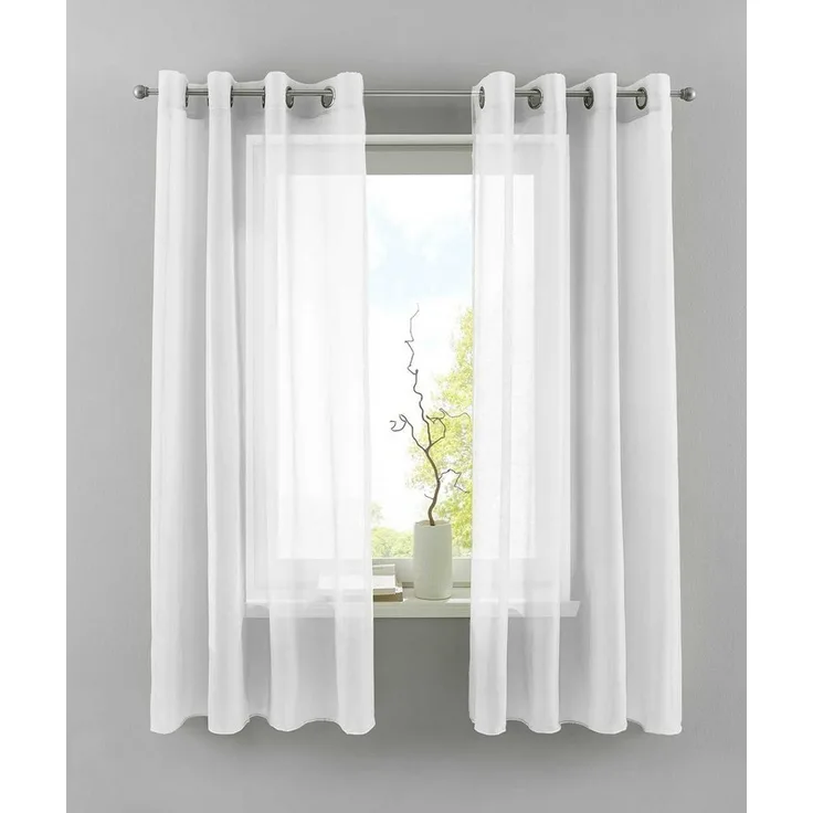 Gardinenbox Gardine, Ösen (2 St), transparent, Voile, 2er Set Transparent »Basel« Bleiband Store 20332TR2