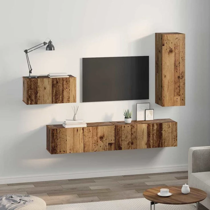 vidaXL TV-Schrankset 4 stk. 30,5 x 30 x 90 cm Altholz 3393261 – Bild 4