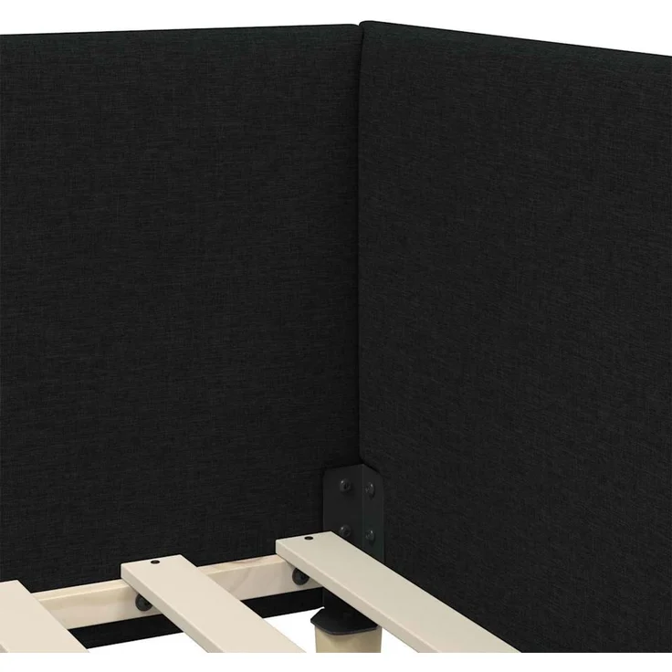 vidaXL Eckbettgestell mit Matratze 2 stk. Schwarz 80 x 200 cm Stoff 3393727 – Bild 10