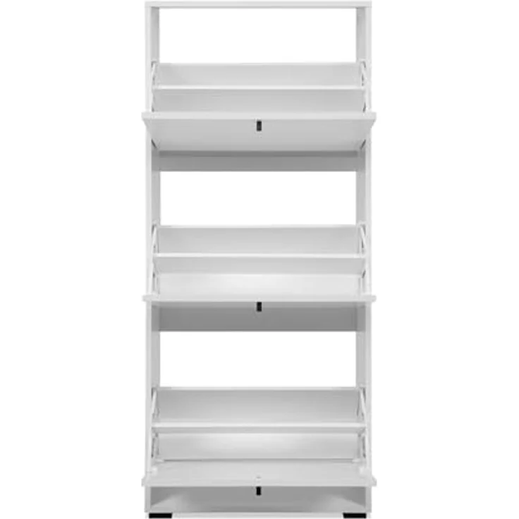 Schuhkipper >Lüneburg< in weiß, Holzwerkstoff - 58x133x25cm (BxHxT) – Bild 4
