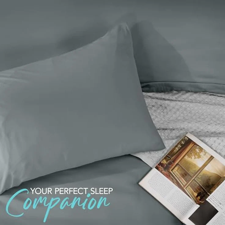 Utopia Bedding Bettbezug-Set mit Kissenbezügen – 2-teiliges Bettwäsche-Set mit Reißverschluss – 1 Bettbezug mit 1 Kissenbezug – weich gebürstete Mikrofaser (Doppelbett/XL Doppelbett, Grau). – Bild 8