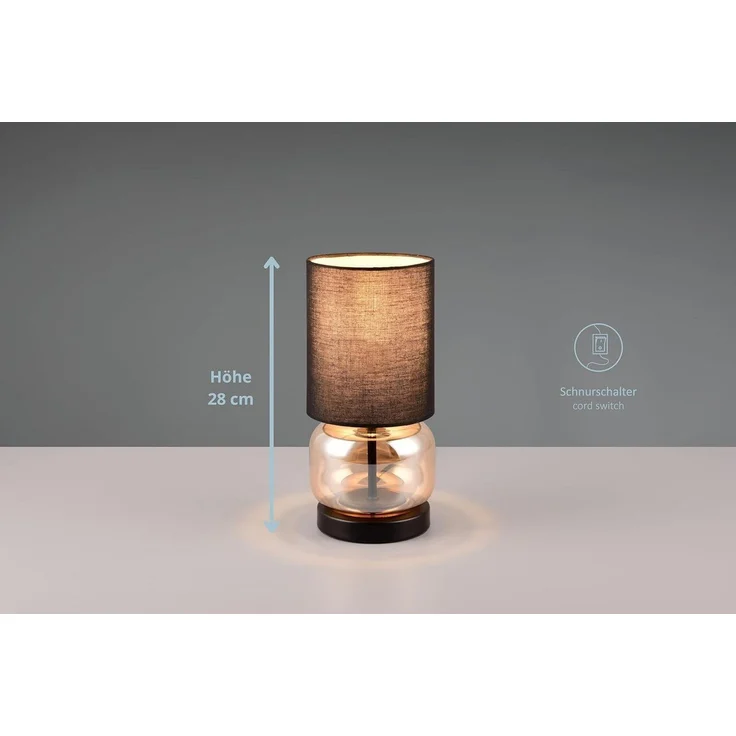 lightling Tischleuchte Elia, ohne Leuchtmittel, mit Schnurschalter, IP20 Indoor, amberfarbig – Bild 3