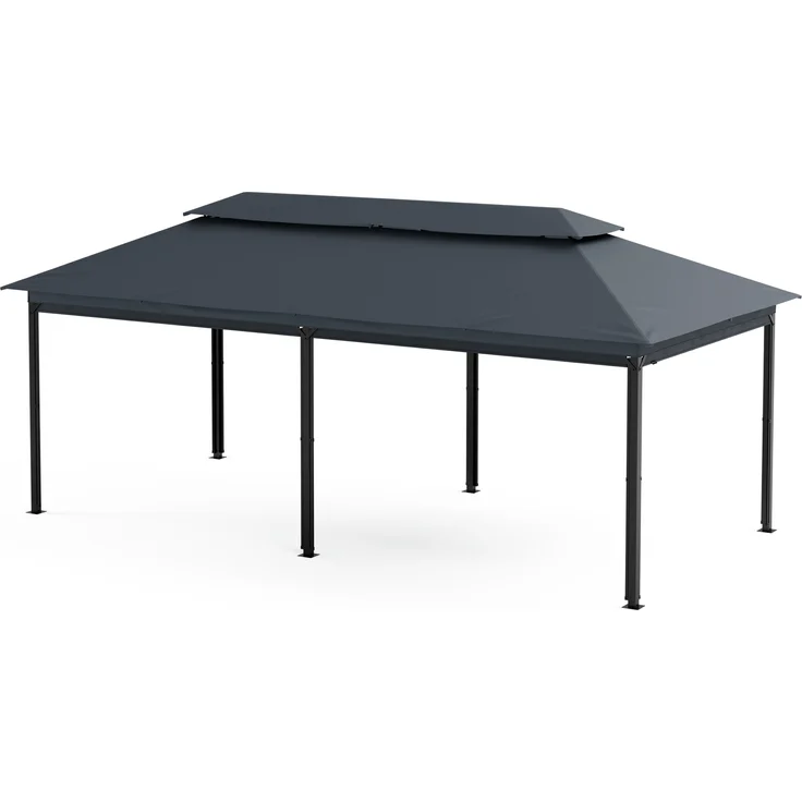 Blumfeldt Grandezza Cortina Pavillon 3x6 m – Stahlrahmen, Aufrollbare Seitenteile, Wetterfestes Dach, UV30+ Schutz, Gartenpavillon Beige – Bild 3