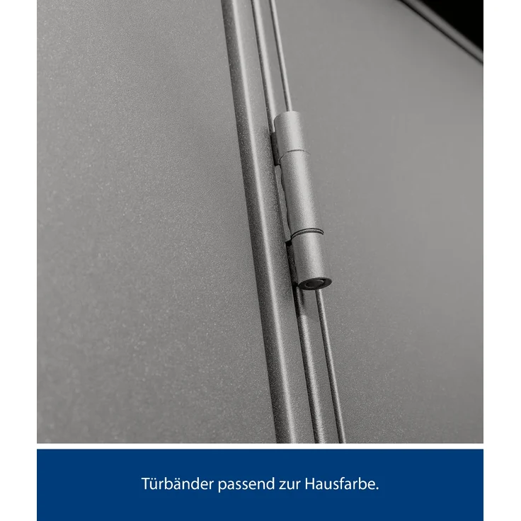 Hörmann Metall-Gerätehaus Berry Modern mit Pultdach Typ 2, 248 x 283 cm, graualuminium, 7 m²,1-flüglige Tür – Bild 4