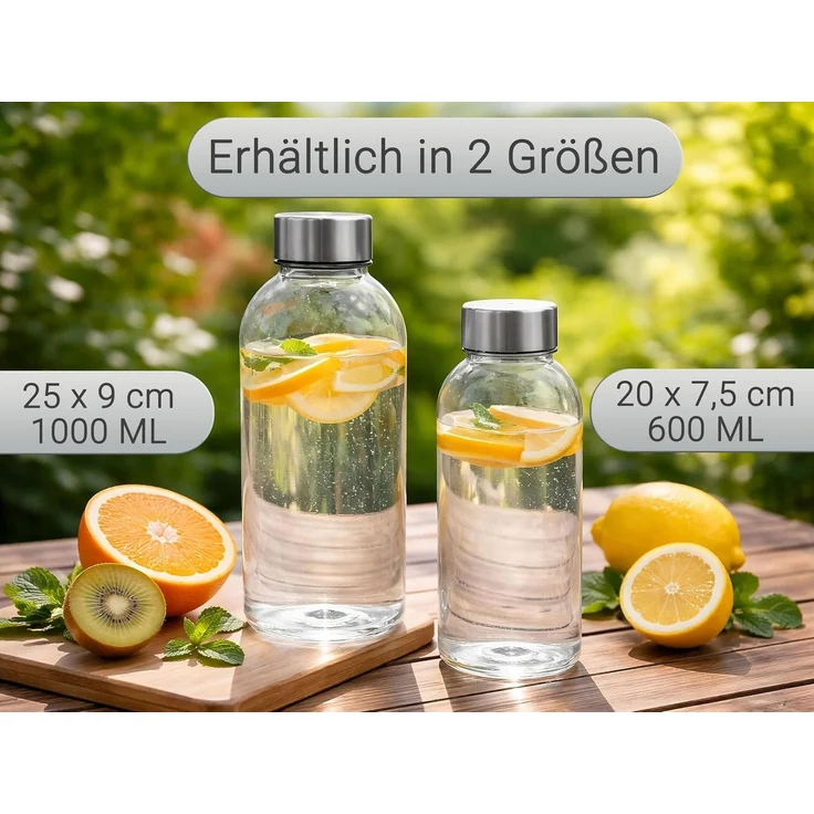 ZOLLNER Trinkflasche, 1000 ml, transparent, mit Schraubverschluß – Bild 3