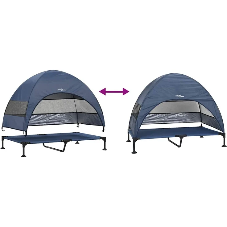 vidaXL Hochgelegtes Hundebett Marineblau 127 x 81 x 108 cm 42008223 – Bild 9
