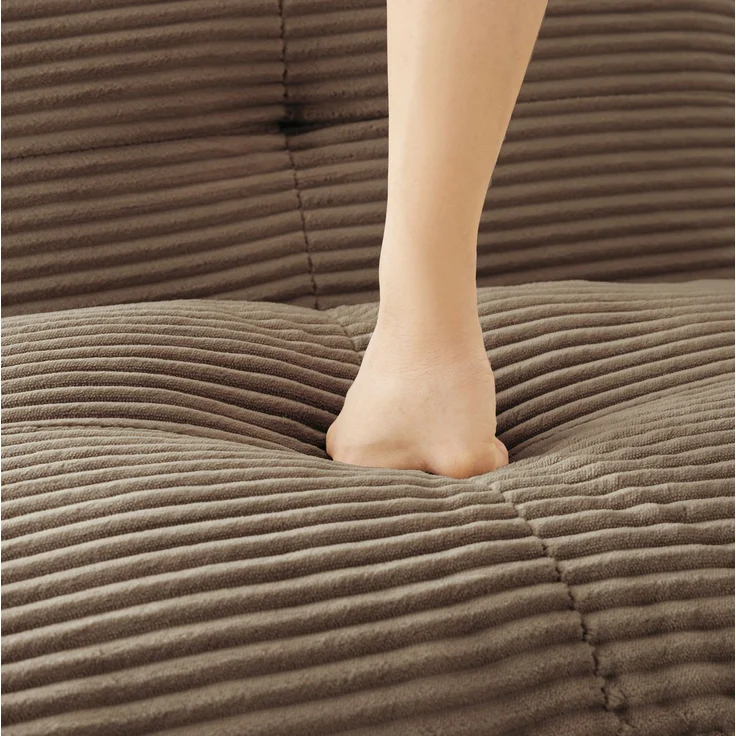 DESVIAE Sofa modular als Ecksofa, Cord, Braun, mit rutschfestem Standfuß, 386 x 177 x 69 cm – Bild 9