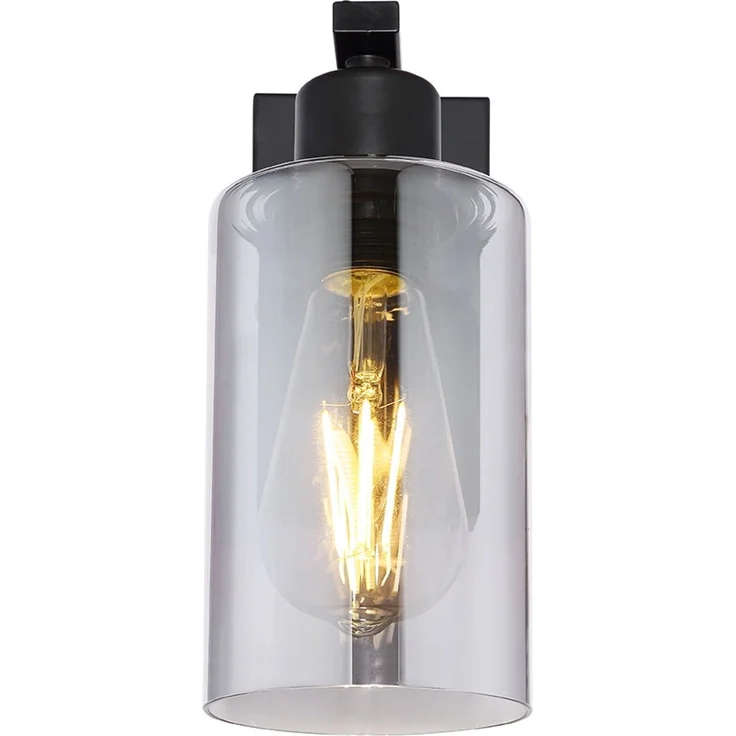 2x Wandstrahler, Glas, rauch, schwarz matt, H 23 cm – Bild 9