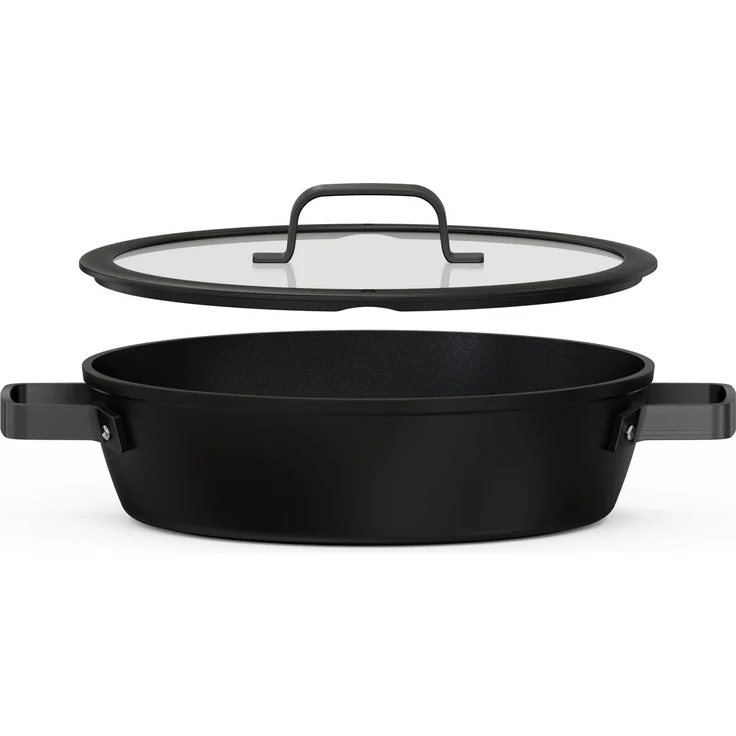 Hanseatic Servierpfanne ALU PRO, Aluminium (1-tlg, 1x Pfanne 28 cm mit Deckel), Profi Pfanne mit Antihaftbeschichtung, für alle Herdarten, Induktion – Bild 2