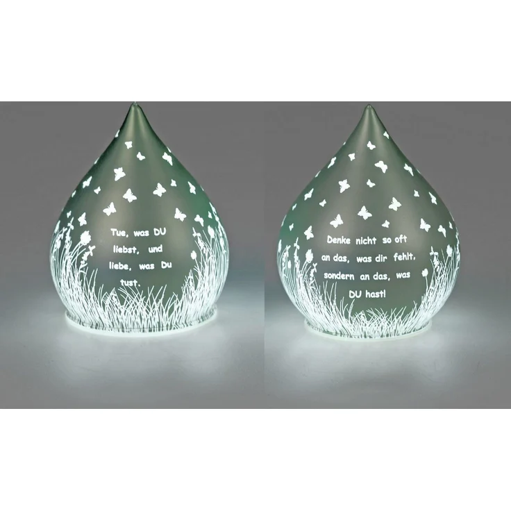 formano LED Tischleuchte Sprüche, Höhe: 15cm, Farbe: Grün, Motiv: Sprüche – Bild 2