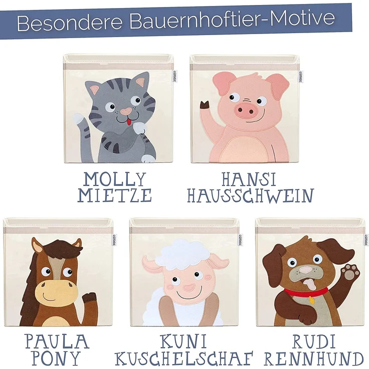 GLÜCKSWOLKE Aufbewahrungsbox Kinder - 15 Motive I Spielzeugkiste mit Deckel für Kinderzimmer (Größe 33x33x33), Boxen zur Aufbewahrung im Kallax Regal I Kiste für Spielzeug – Bild 7