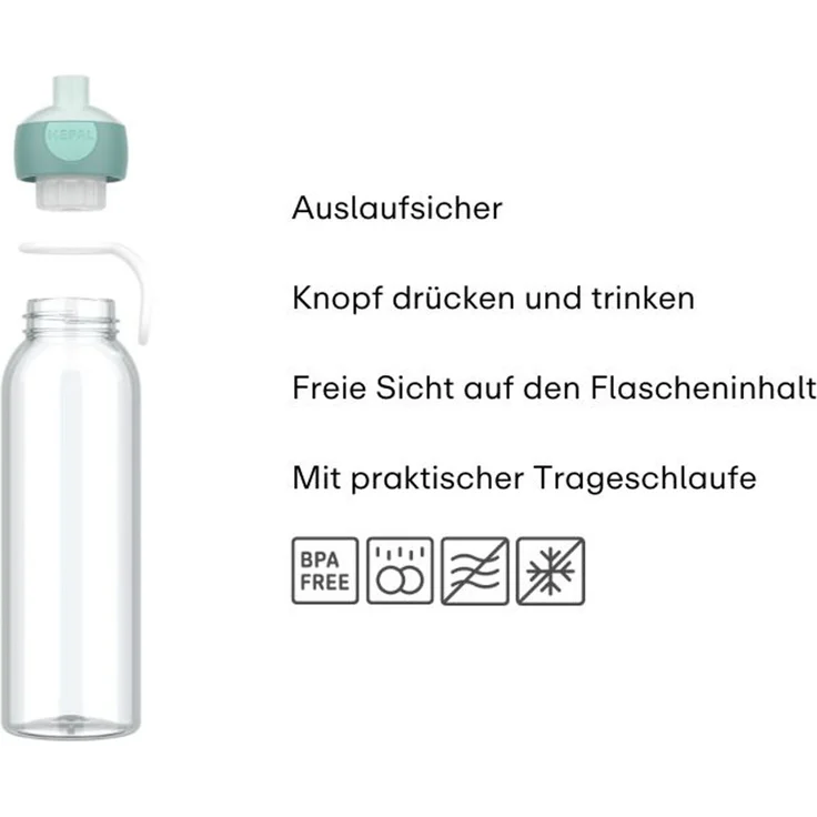 Mepal CAMPUS Wasserflasche Pop-Up 500 ml Cool Blue (2025) – Bild 3