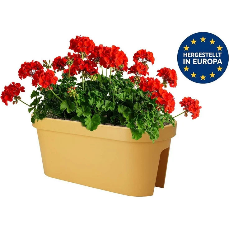 mucHome Balkonkasten für Geländer Breite 60cm Kunststoff Blumenkasten Blumentopf Pflanztopf – Bild 3