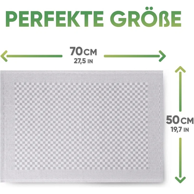Loco Bird Geschirrtuch aus 100% Baumwolle, (Hochwertiges Handtuch für die Küche, 10-tlg, 50x70cm kariert), Geschirrhandtücher zum Abtrocknen – Bild 2
