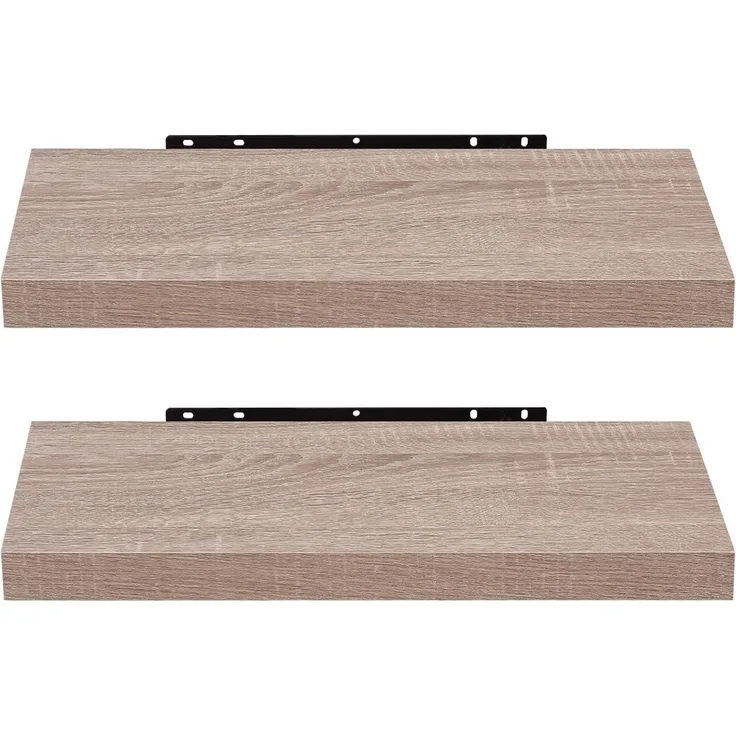 EUGAD Wandregal Wandboard 2er Set Hängeregal Holz Board Modern Eiche Gelb 40 x 22,9 x 3,8 cm 0114QJ-2