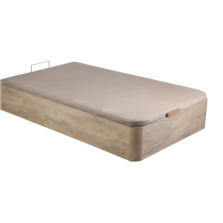 Vente-unique - Bett-Set 90 x 190 cm - Bettkasten naturhell + Taschenfederkernmatratze 5-Zonen mit Memory-Schaum-Auflage und anti-Bettwanzen-Bezug, Höhe 24 cm - VIREVO von NATUREA – Bild 7