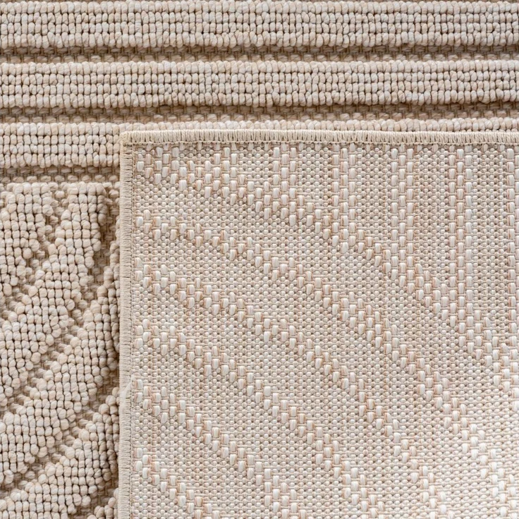 Ayyildiz Teppiche Teppich HELIX 2201, auch als Läufer und Rund erhältlich, rund, Höhe: 7 mm, 3D-Effekt durch Cut-Loop-Webtechnik, Woll-Optik, Bouclé, Wohnzimmer – Bild 3