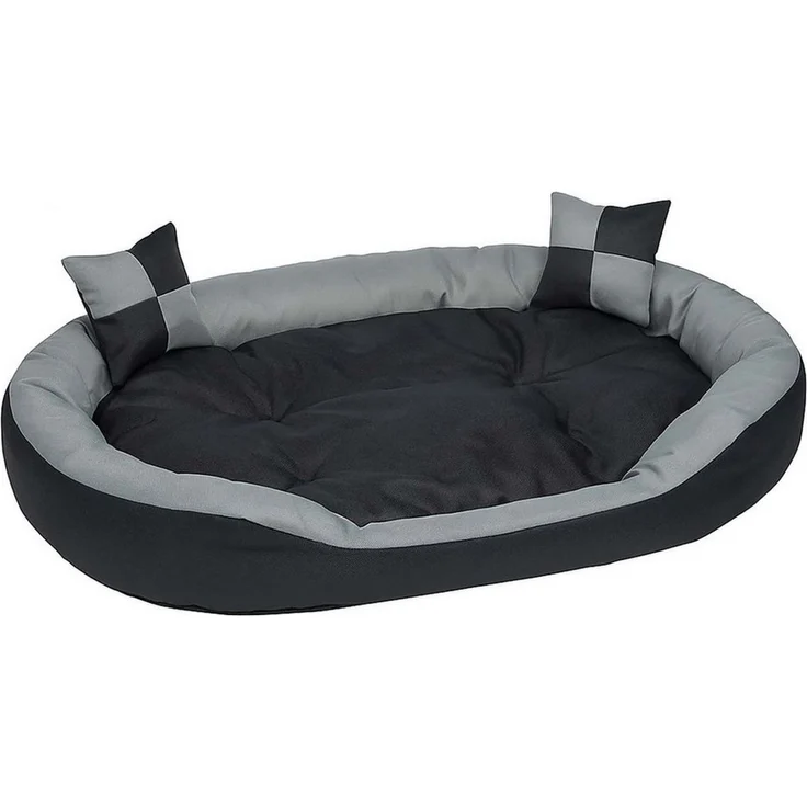 Hossi's Wholesale Tierbett Tierbett Hundekissen Hundebett L 110 x 80 x 20 cm grau weich Wendekissen – Bild 1