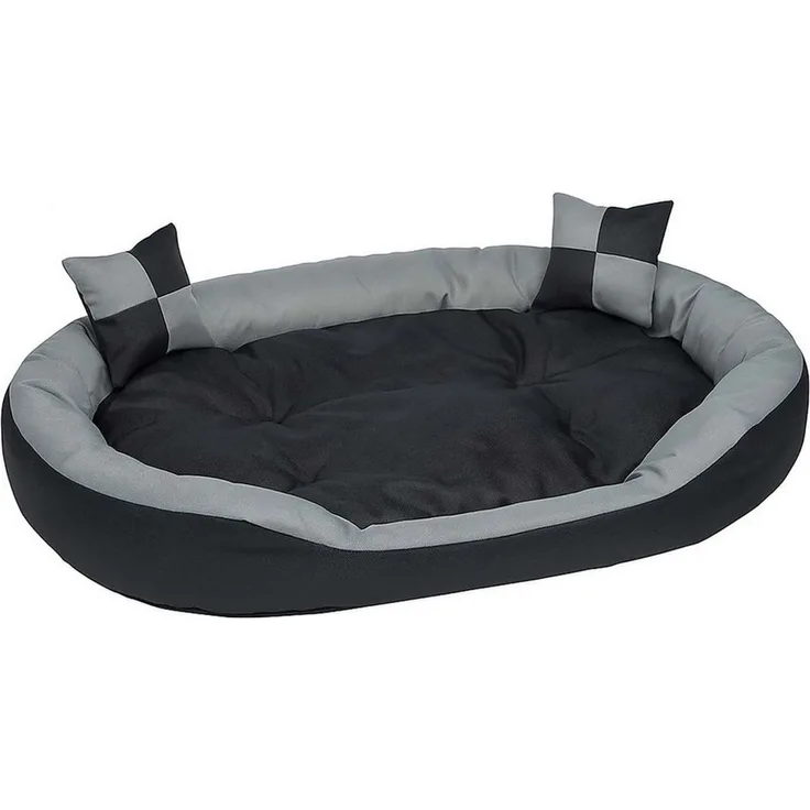 Hossi's Wholesale Tierbett Tierbett Hundekissen Hundebett L 110 x 80 x 20 cm grau weich Wendekissen