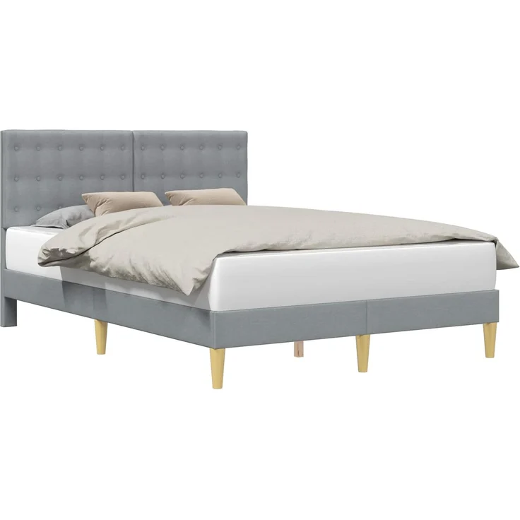 vidaXL Bettrahmen mit Kopfteil Hellgrau 120x190 cm Stoff 42027779 – Bild 2