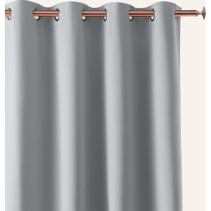 ROOM99 Vorhang mit Silberen Ösen Aura 180x280 cm Breite x Höhe Schiebegardinen Modern Curtain Wohnzimmer Schlafzimmer Hellgrau, 1 Stück – Bild 2