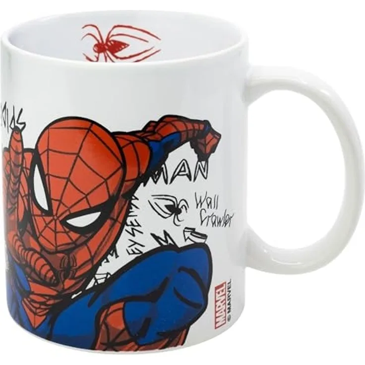 Spiderman Tasse 325ml Keramikbecher für Kinder Geschenkset Boy Icons