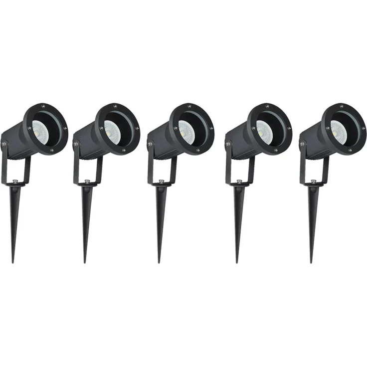 5er Set LED Steckleuchte, schwarz, beweglich, H 33,5 cm – Bild 1