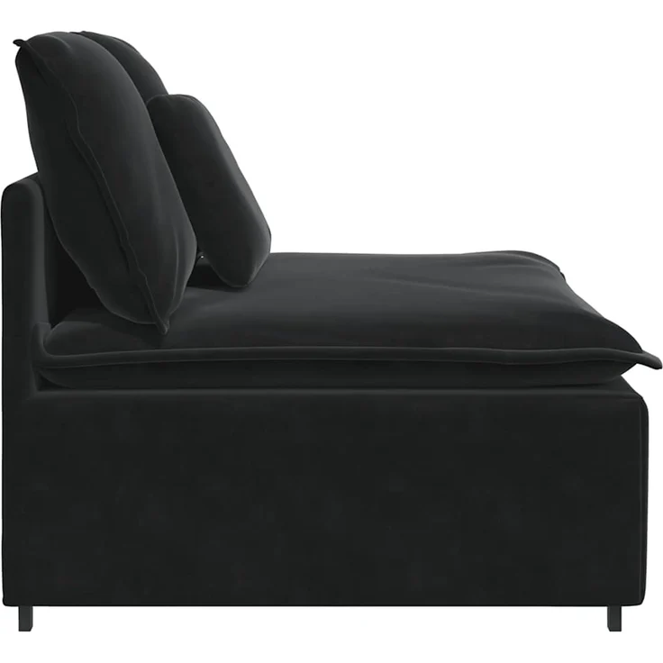 vidaXL Modulares Sofa Mittelmodul mit Kissen Schwarz 100 cm 4104434 – Bild 4