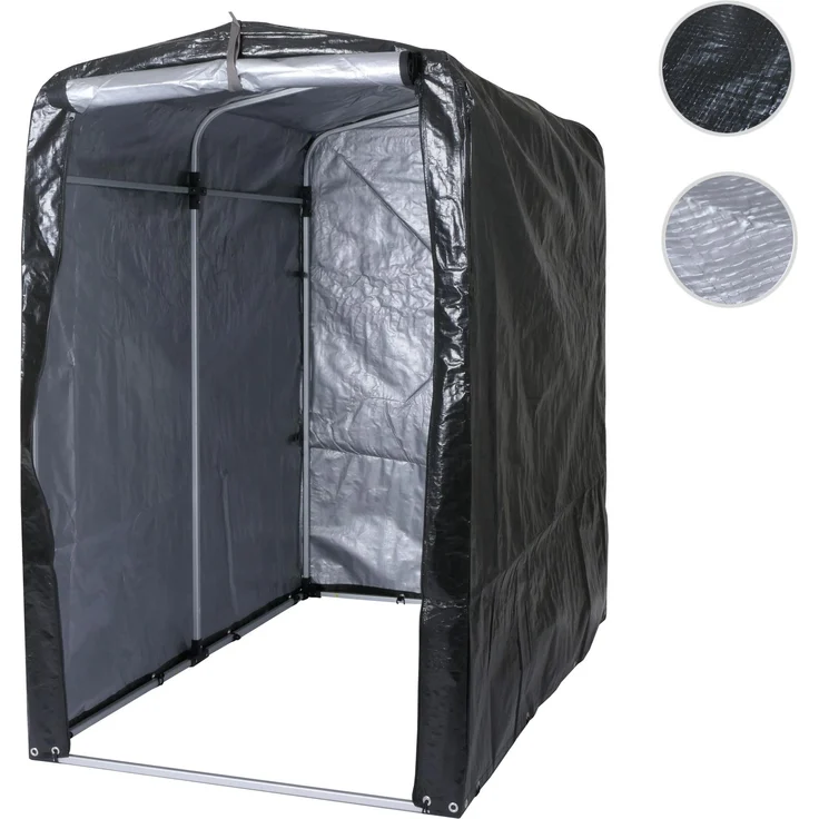 Fahrradgarage HWC-N61, Foliengarage Aufbewahrungsgarage Garagenzelt, Alu UV-Schutz wasserfest, 201x121x201cm ~ anthrazit – Bild 10