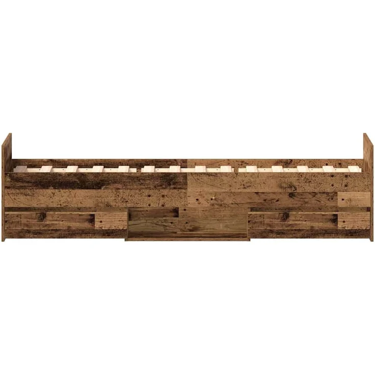 vidaXL Bettrahmen mit Kopfteil Altholz 193 x 78 x 50 cm Holzwerkstoff 3329306 – Bild 7