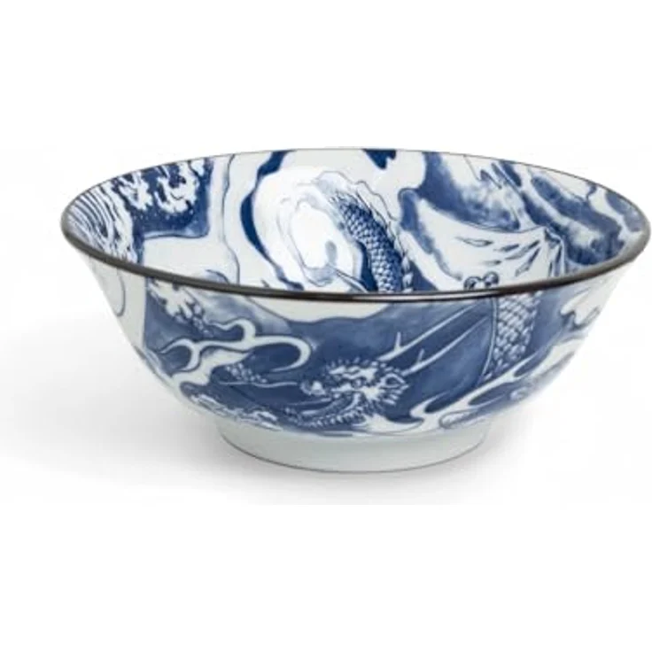 WestCraft Servierschüssel Japan-Bowls ASIATICA, Drachengott Edition, Porzellan-Schalen, 20,5 cm, Porzellan, Hochwertig, asiatische Ramen-, Reis-, Nudel-, Udon-, Suppen-Schüssel – Bild 3