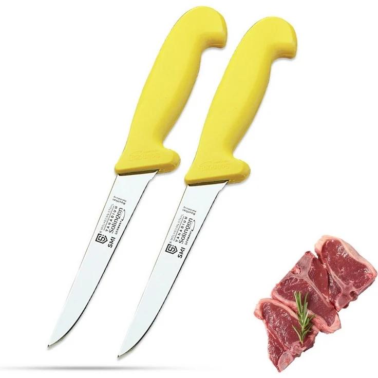 SMI Ausbeinmesser 5 Zoll Ausbeinmesser Solingen 2-tlg Metzgermesser Fleischmesser – Bild 1
