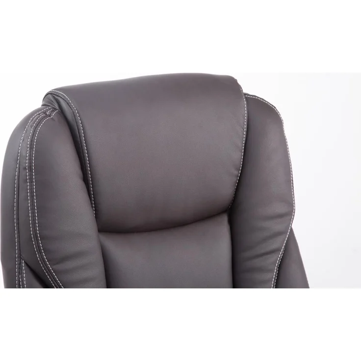 Bürostuhl MIAMI - 118x68x64, Braun Kunstleder Metall in Chromoptik Gestell ergonomische Bürostühle Homeoffice Stuhl mit Rollen – Bild 5