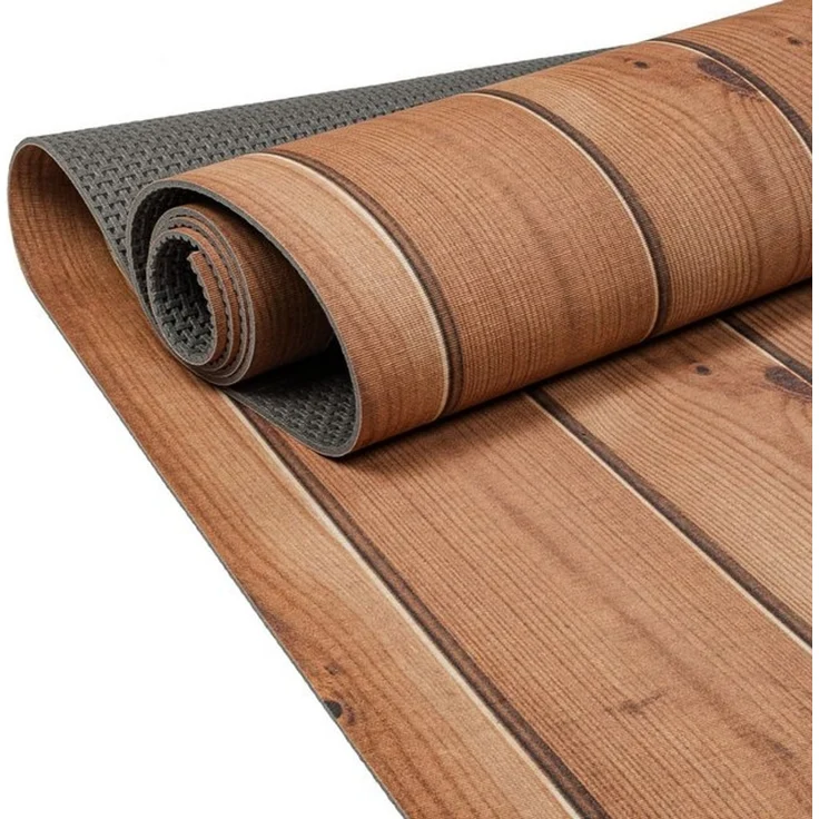 ANRO Küchenläufer RANNA Hochwertig Küchenteppich Teppich Textil, Eckig, Bodenläufer 100x65cm Holz Dielen Braun pflegeleicht – Bild 4