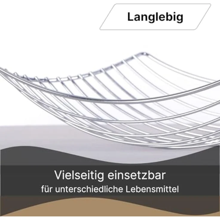 DESIGN DELIGHTS Obstschale Früchtekorb PLATEAU, 34 cm, Metall verchromt Obstkorb, Obstschale, Metall – Bild 6