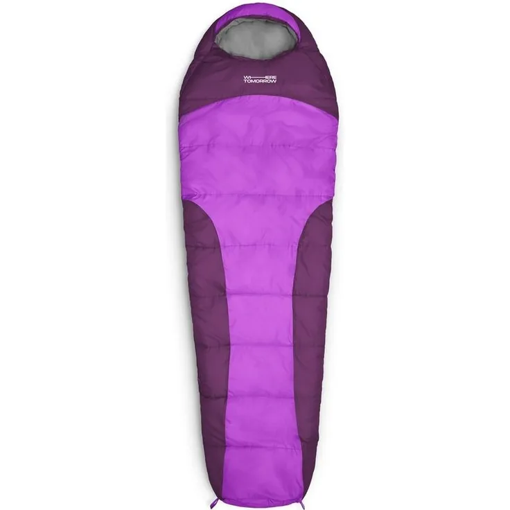 Lumaland Mumienschlafsack Where Tomorrow Camping Schlafsack mit Tasche, wasserabweisend Wärmekragen atmungsaktiv 230x80x55