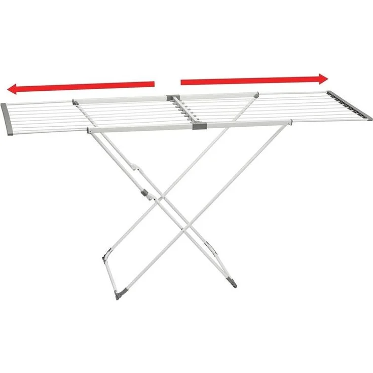 mDesign Wäscheständer Flügelwäscheständer Standtrockner ausziehbar Metall Weiß – Bild 5