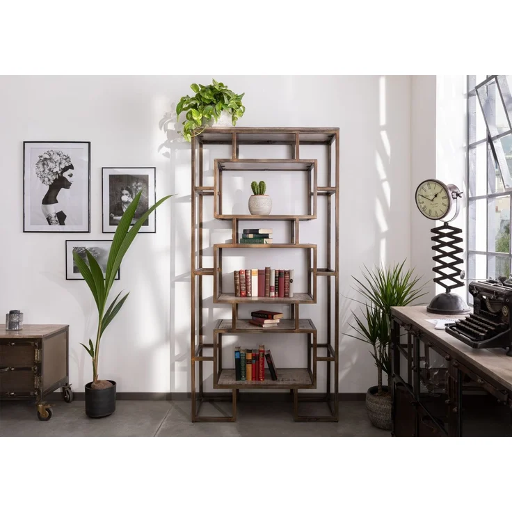 Regal Mango 100x40x202 braun lackiert HEAVY INDUSTRY #208 – Bild 1