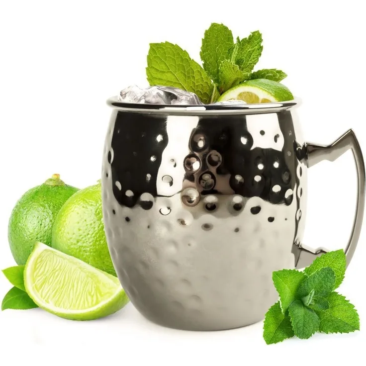2 x Schwarze Moscow Mule Becher 500 ml Handgemachter Moskau Mule Cocktailkrug