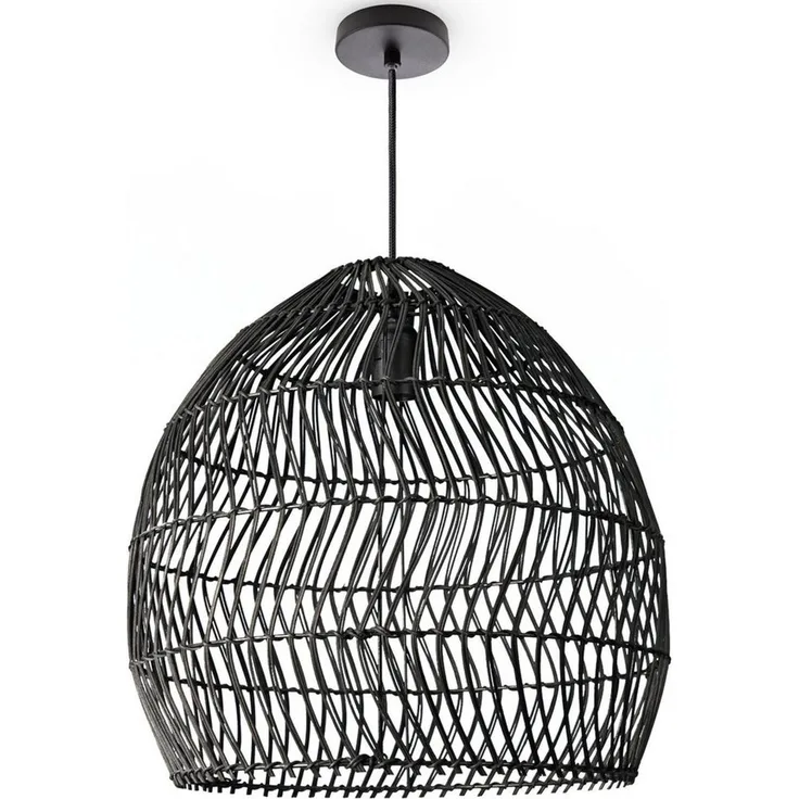 Paco Home Pendelleuchte ORNA, ohne Leuchtmittel, Pendellampe Rattan Korb Boho Modern Esszimmerlampe Natur Vintage E27