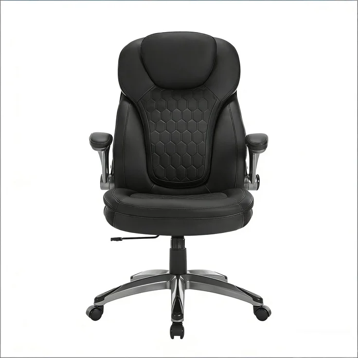Faumrta Bürostuhl mit Hoher Rückenlehne,Exekutivstuhl,Bossstuhl(nur mit Bürostühlen)Metal+Mesh,Nylon,PU73cm*67.5cm*120cmSchwarz – Bild 5