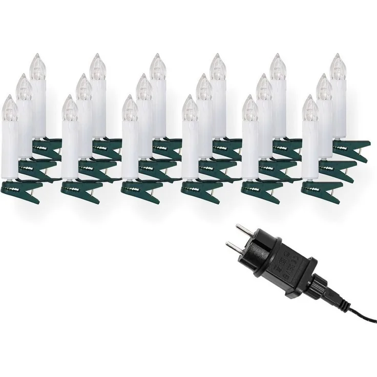 IC Winterworld LED-Lichterkette LED Lichterkette Weihnachtsbaum für innen, strombetrieben, 16-flammig, ohne Batterien, Retro Weihnachtskerzen für den Christbaum