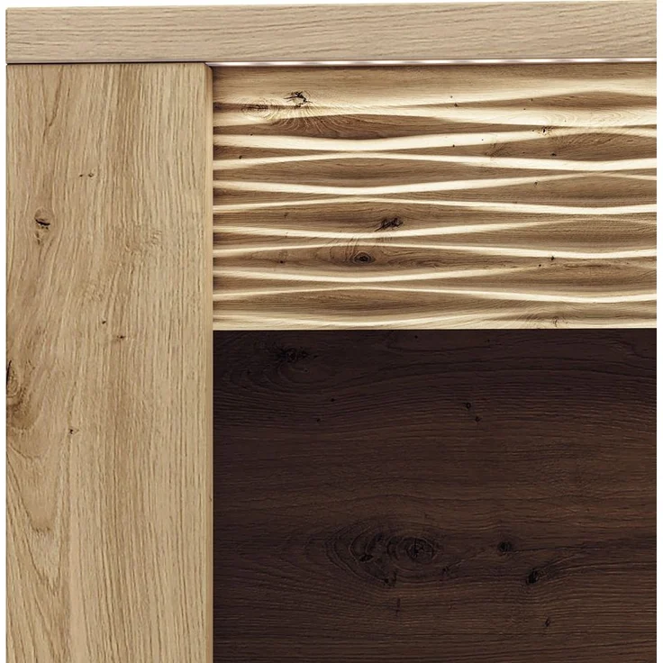 TV Lowboard 150 cm breit mit LED Beleuchtung ARTA-131 in Artisan Eiche Nb, B/H/T: ca. 150/52/40 cm – Bild 2