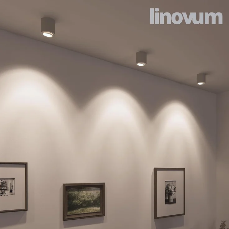 linovum LED Aufbaustrahler CORI Aufbau Deckenstrahler dimmbar weiss schwenkbar LED GU10 6,5W, Neutralweiß – Bild 6
