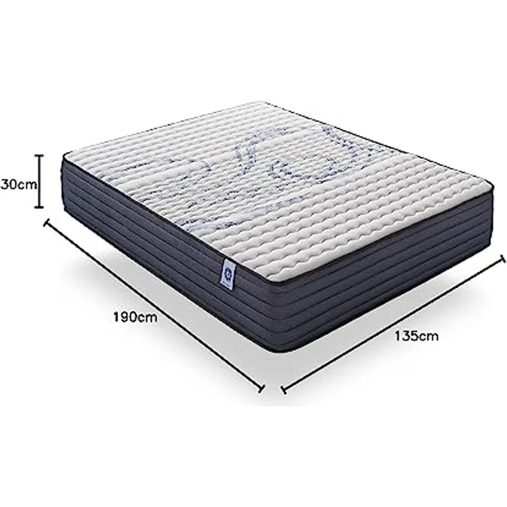 Naturalex | Perfectsleep | Matratze 135x190 cm | 30 cm hoch | Memory und Blue Latex-Technologie Extra Komfort HR | Fester Halt mit Atmungsaktivem Schaumstoff | Ergonomisch Entspannend – Bild 2