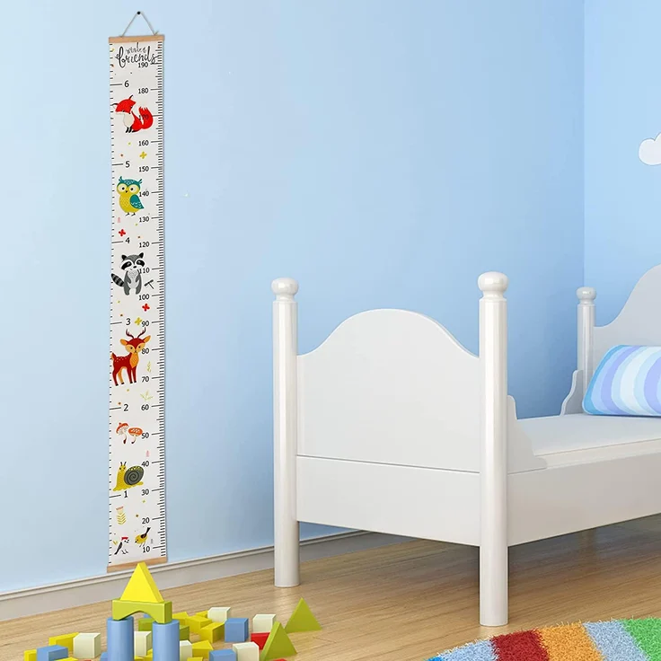 IWILCS Wachstum Messlatte, Höhe Wachstum Diagramm, Baby Messlatte Höhe Diagramm, mit Cartoon Fox Pattern für Schlafzimmer Kinderzimmer-Wanddekorationen(200cm *20cm) – Bild 7