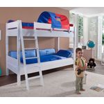 Relita 'Stefan' Etagenbett weiß inkl. Tunnel 'Blau/Rot' und Matratzen